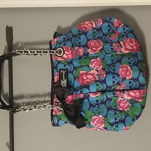 Betsey Johnson rose and skull purse